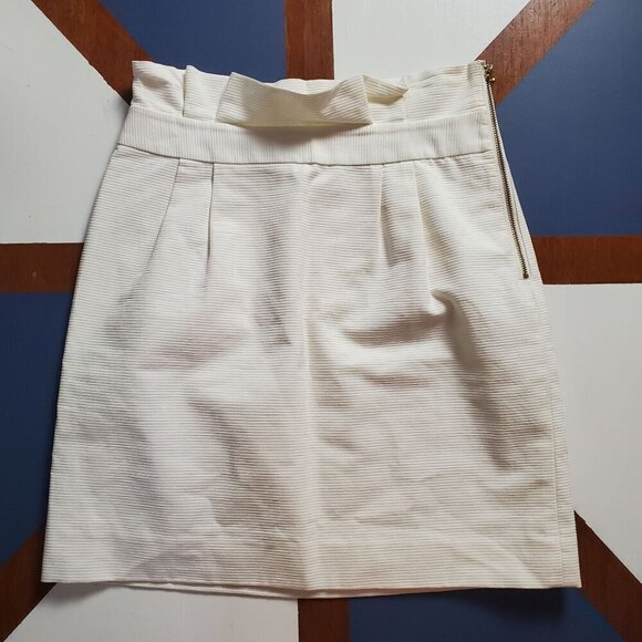 Kate Spade Paperbag Skirt Womens‎ 4 Skirt the Rules Side Zip Ribbed Cotton Lined - Picture 1 of 5